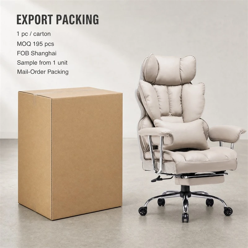 Ergonomic Reclining Executive Office Chair With Footrest factory